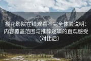 樱花影院在线观看不完全体验说明：内容覆盖范围与推荐逻辑的直观感受（对比后）