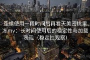 连续使用一段时间后再看天美密桃果冻mv：长时间使用后的稳定性与加载表现（稳定性观察）