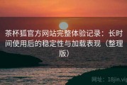 茶杯狐官方网站完整体验记录：长时间使用后的稳定性与加载表现（整理版）