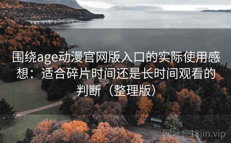 围绕age动漫官网版入口的实际使用感想：适合碎片时间还是长时间观看的判断（整理版）