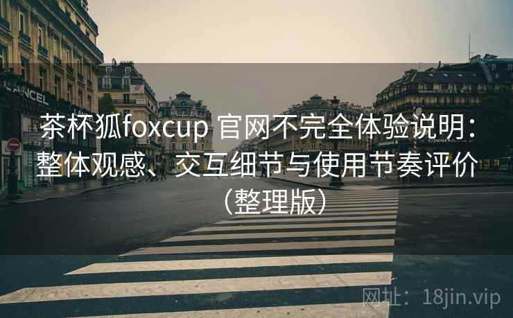 茶杯狐foxcup 官网不完全体验说明：整体观感、交互细节与使用节奏评价（整理版）