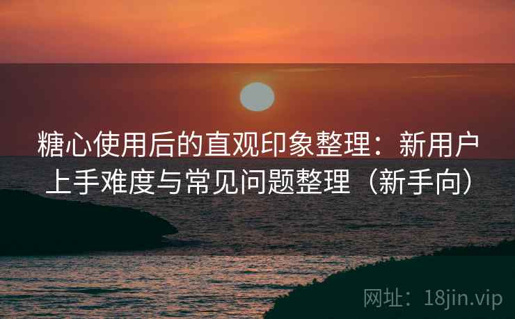 糖心使用后的直观印象整理:新用户上手难度与常见问题整理(新手向) 糖心使用后的直观印象整理:新用户上手难度与常见问题整理(新手向)